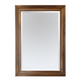 Mid Century Hollywood Regency Gilded Faux Bamboo Mirror For Sale