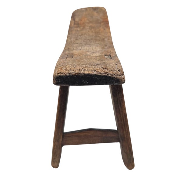 Antique Asian Takamakura Wooden Headrest Pillow in Rustic Elm, Chinese or Japanese Origin For Sale - Image 4 of 7