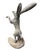 Rustic Vintage Cast Iron Leaping Boxing Hare Garden Statue For Sale - Image 3 of 12