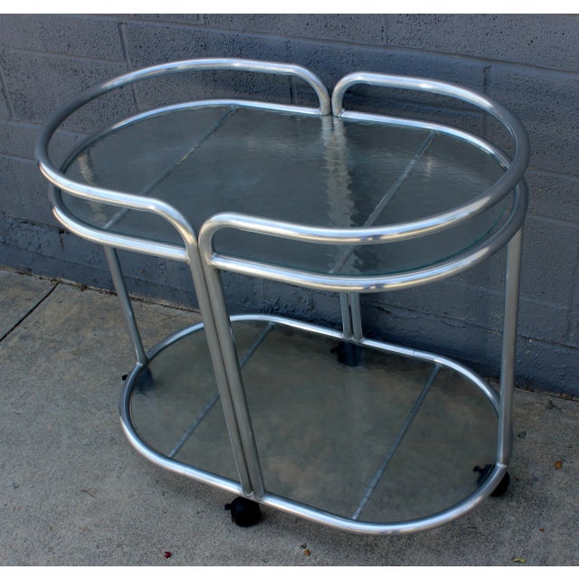 1960s Polished Aluminum Cart For Sale - Image 4 of 7
