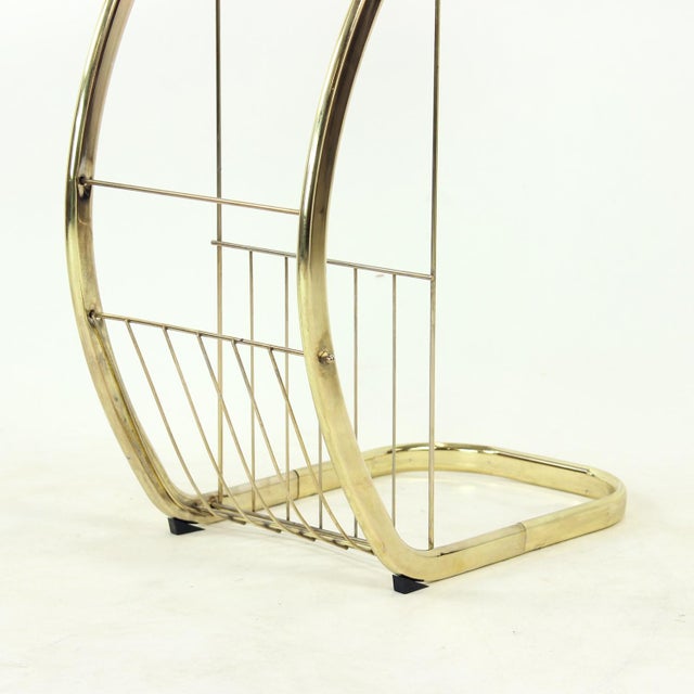 1970s Vintage Side Table in Brass and Glass, Italy, 1970 For Sale - Image 5 of 10
