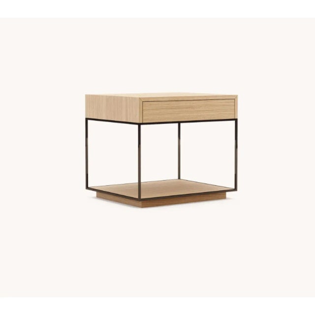 Grazi nightstand by domkapa dimensions: w 60 x d 50 x h 53 cm. Materials: natural oak matte, smoky black polished. Also...