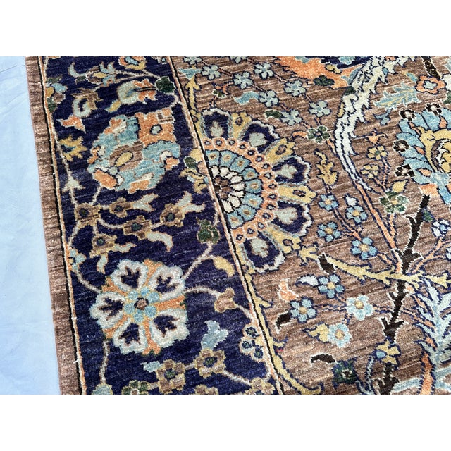 Hand-Knotted Afghan Isfahan Shah Abbasi Wool Area Rug - 9'1" X 12'2" For Sale - Image 12 of 15