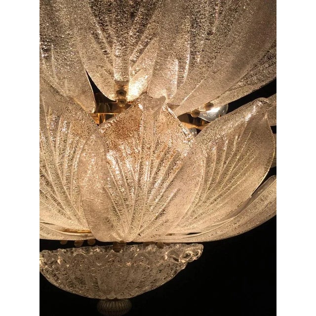 Italian Murano Glass Leave Flush Mount Chandelier For Sale - Image 9 of 18