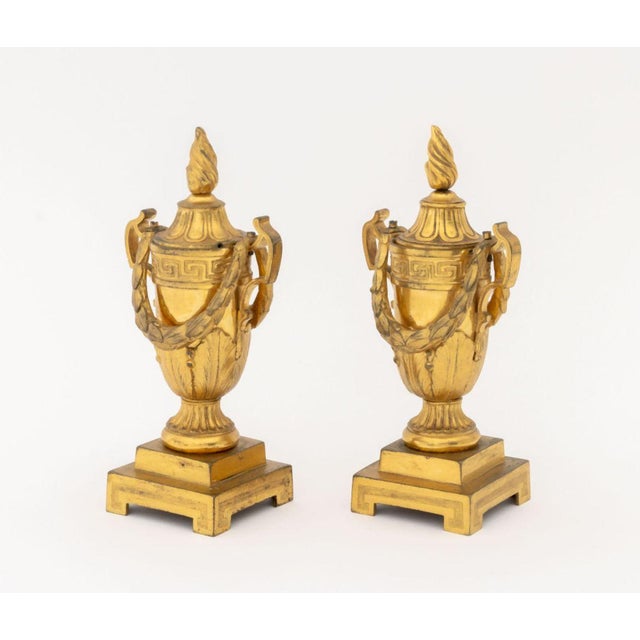 French Empire Bronze Candlestick-Cassolettes, 2 For Sale - Image 4 of 12