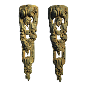 Share 19th C French Ormolu Bronze Mounts Pair Gilt Gold Furniture Appliques