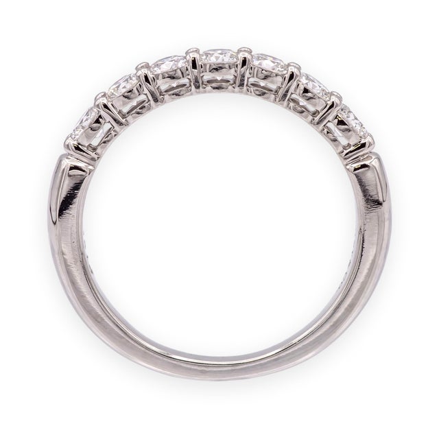 2010s Tiffany & Co. Platinum Forever 7-Stone Half Circle Diamond Band Ring 0.57cts, Size 5.5 For Sale - Image 5 of 8