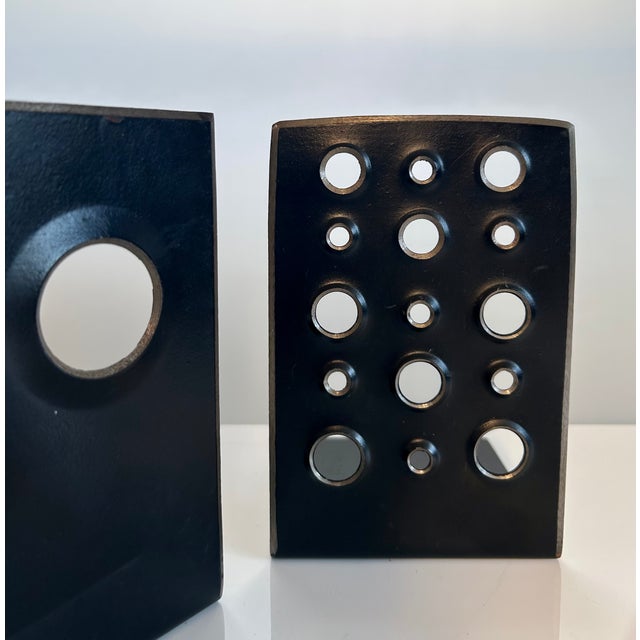 Metal Modernist Sculptural Bookends in Steel, Germany 1950s, Set of 2 For Sale - Image 7 of 18