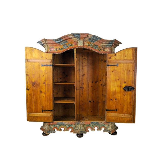 18th Century Florianer Painted Folk Cupboard, Upper Austria For Sale - Image 4 of 10