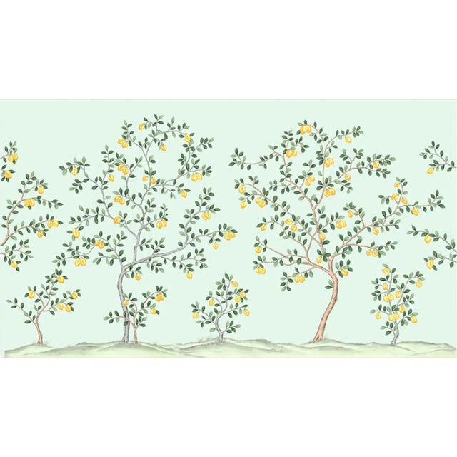 36" * H100"/Panel * 5ps, Baby Blue Lemon Tree Wallpaepr, Lemon Tree Wallpaper Muural, 5 Panels For Sale