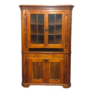 Antique Pine Corner Cabinet, Rustic Corner Cabinet