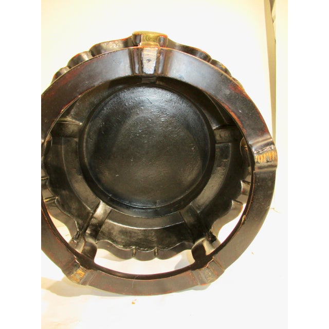 Black Chinese Enameled Wooden Vase Stand Circa 50s For Sale - Image 8 of 15