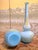 Mid-Century Italian Turquoise Opaline Murano Glass Soliflower Vases, 1960s, Set of 2 For Sale - Image 6 of 16