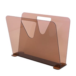 Large Magazine in Pink Smoked Acrylic Glass, Italy, 1970s For Sale