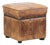 Vintage Square Sheepskin Pouf or Footstool For Sale