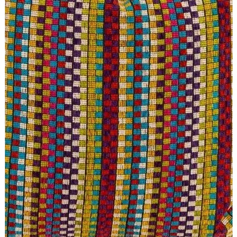 24" X 24" Pair of Designer Pillows in 90’s Block Print Stripes and 90’s Colors For Sale In Raleigh - Image 6 of 7