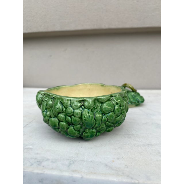 Late 19th Century 19th Century Portuguese Majolica Pumpkin Mustard Pot For Sale - Image 5 of 8