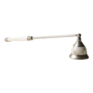 Vintage Candle Snuffer w/ Stone & Metal Handle (13") For Sale