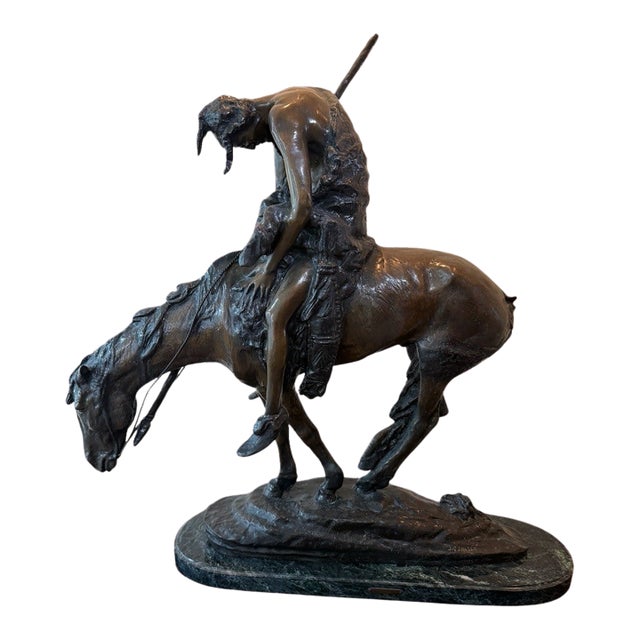 1960s Substantial Bronze Sculpture, End of the Trail, James Earle Fraser 1876-1953 For Sale