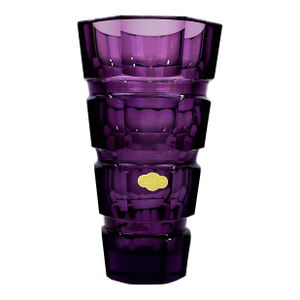 Amethyst Art Deco Glass Vase Attr. To Josef Hoffman for Moser, 1930s