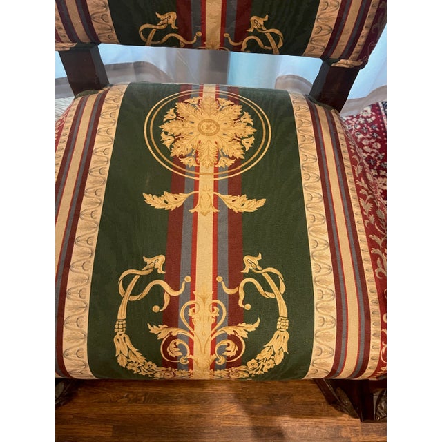 Italian Carved 19th Century Baroque Venetian Upholstered Throne Chair For Sale - Image 10 of 11