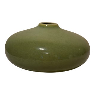 John-Richard Mid-Century Modern Style Apple Green Ceramic Bud Vase, 2013 For Sale