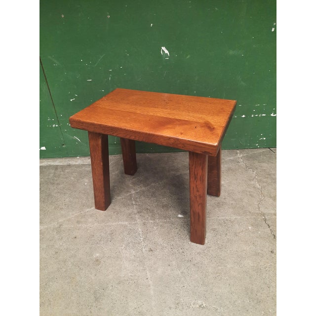Wood Vintage Brutalist Style Oak Side Tables, 1970s, Set of 2 For Sale - Image 7 of 8