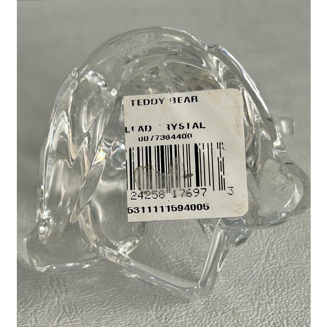 VTG Waterford Crystal Teddy Bear W Block Figurine Paperweight 3" Made in Ireland For Sale - Image 11 of 12