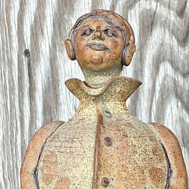 Vintage Boho Studio Pottery Decanter For Sale In West Palm - Image 6 of 14