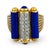 Contemporary Vintage Diamond Lapis Lazuli 18k Yellow Gold Cocktail Ring, Size 8 For Sale - Image 3 of 6