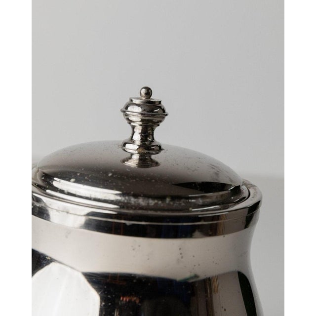 Mid-Century Silver-Plated Glass Ice Bucket with Lid, Italy, 1960s For Sale - Image 3 of 11