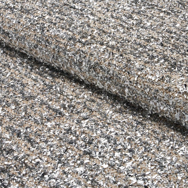 Sample - Schumacher Tenue De Soirée Fabric In Sparkling Silver For Sale In New York - Image 6 of 6