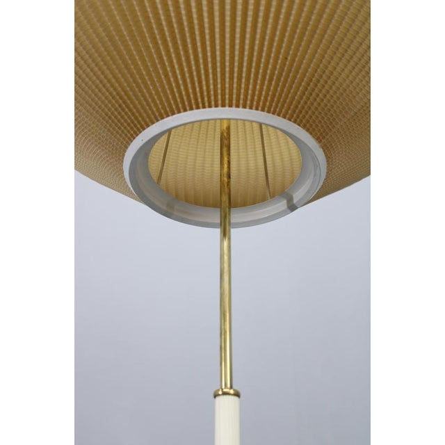 Metal Mid-Century East German Floor Lamp with Pleated Shade, 1970s For Sale - Image 7 of 15