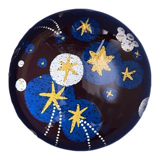 Solaris Decoupage Dome Glass Paperweight With Stars | Lizzet Frausto For Sale