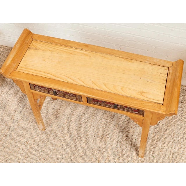 Wood Vintage Asian Console Desk For Sale - Image 7 of 12