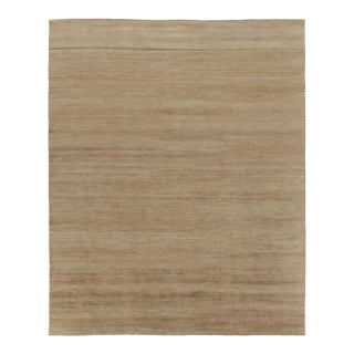 Oversized Contemporary Textural Sari Silk Rug in Beige by Rug & Kilim, India For Sale