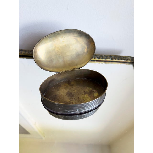 Vintage Mid Century Modern Brass Scarab Keepsake Box 1960s For Sale - Image 4 of 11