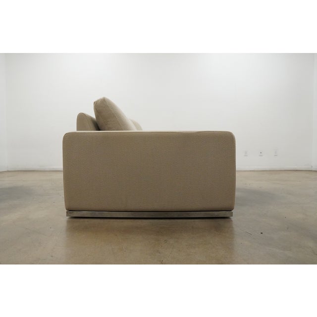 Textile Attributed Minotti Italian Modern Sofa and Chaise Ottoman For Sale - Image 7 of 17