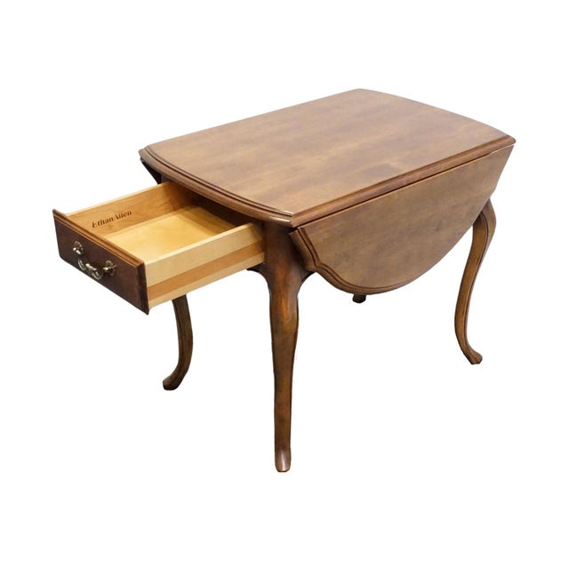 Ethan Allen Country French Collection Solid Birch 36" Drop Leaf Accent End Table 26-8302 For Sale In Kansas City - Image 6 of 18