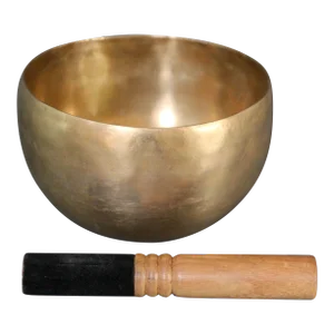 Large Hand-Hammered Brass Singing Bowl Nepal 1950s