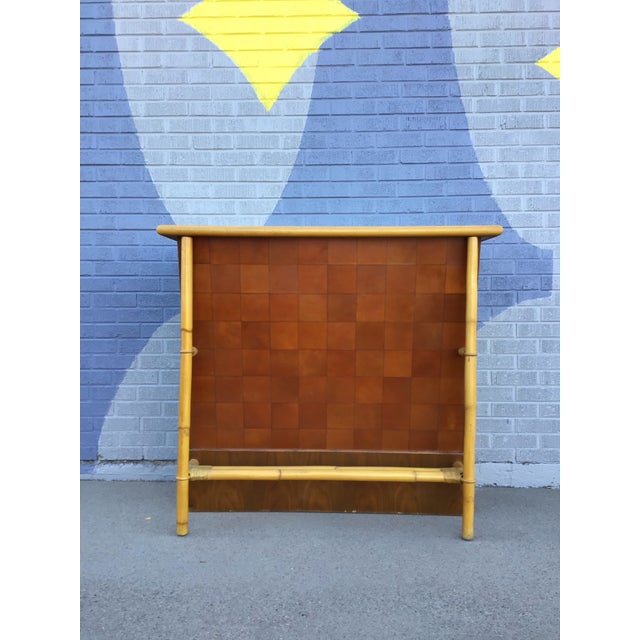 Mid-Century Modern Mid 20th Century Modern Dry Bar and Barstool Set Attributed to Ficks Reed For Sale - Image 3 of 12