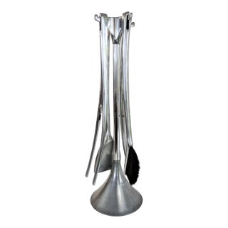 Italian Umbra “Fuego” Cast Aluminum Fireplace Tool Set, 1980s For Sale