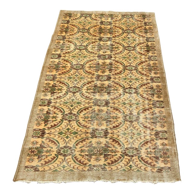 Vintage Floral Design Anatolian Turkish Handmade Rug For Sale