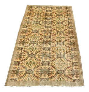 Vintage Floral Design Anatolian Turkish Handmade Rug