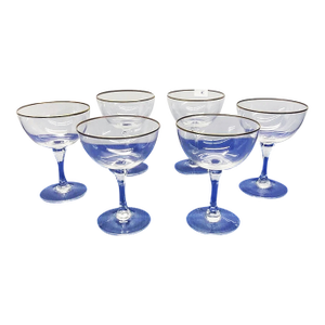 1970s Lenox Gold Mansfield Champagne Stem Glasses, Set of 6