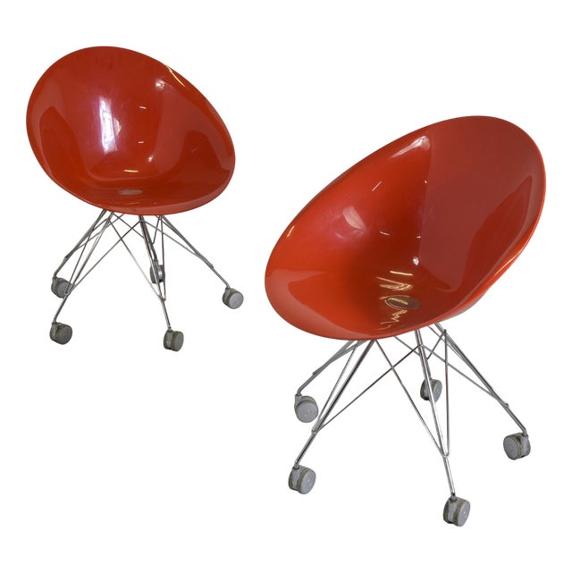 Set of Vintage Eros Model Chairs in Polycarbonate and Die-Cast Metal by Philippe Starck for Kartell., 1990s For Sale