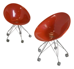 Set of Vintage Eros Model Chairs in Polycarbonate and Die-Cast Metal by Philippe Starck for Kartell., 1990s