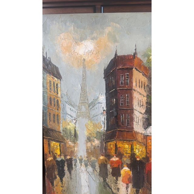 Vintage Paintings Paris Street Scene 2pc For Sale - Image 14 of 18