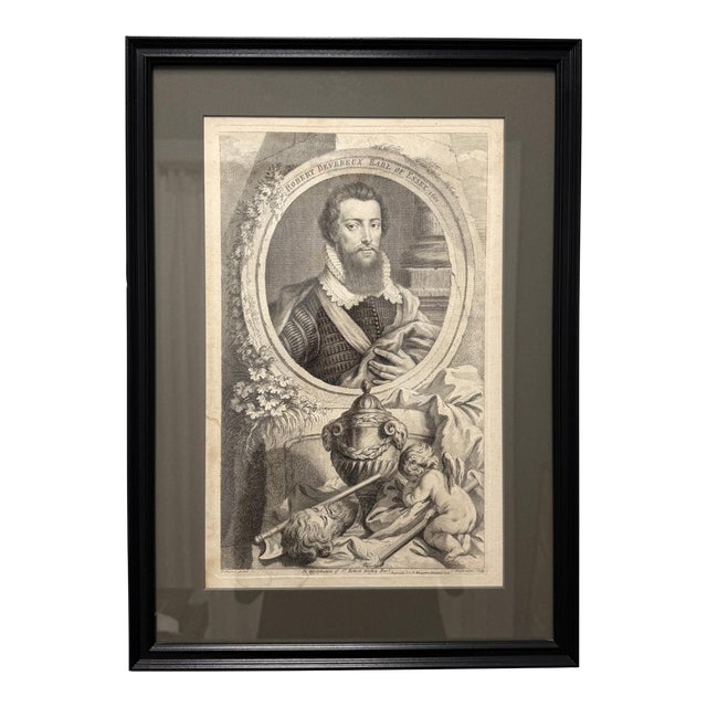 1741 Engraving of Robert Devereux, Earl of Essex by Jacobus Houbraken For Sale