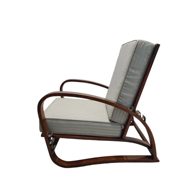 Adjustable Walnut Bentwood H-70 Lounge Chair attributed to Jindrich Halabala, 1930s For Sale - Image 3 of 8
